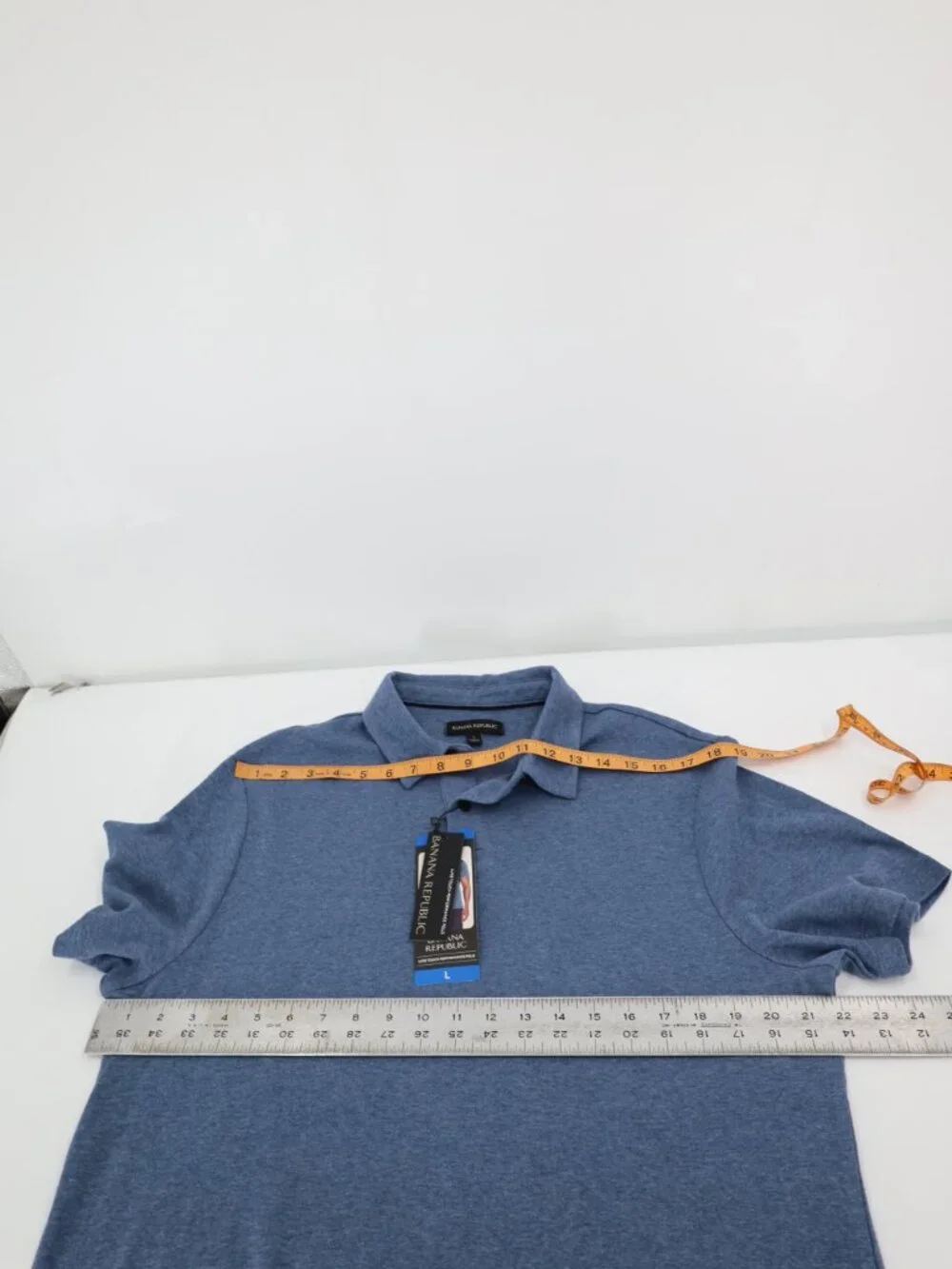 NWT Banana Republic Polo Shirt Men's Large Luxe Touch Performance Short Sleeve